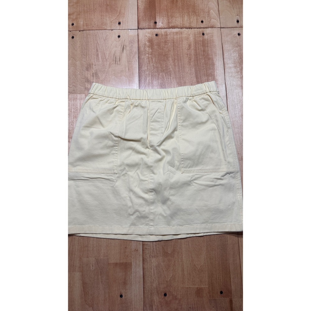 Lands End Womens Pale Yellow Cotton Blend Pull On‎ Skort Size 12 Active Casual